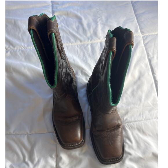 Justin GY2900 Women’s Western Cowboy Boots Brown Leather 8.5B Square Toe - Picture 5 of 7